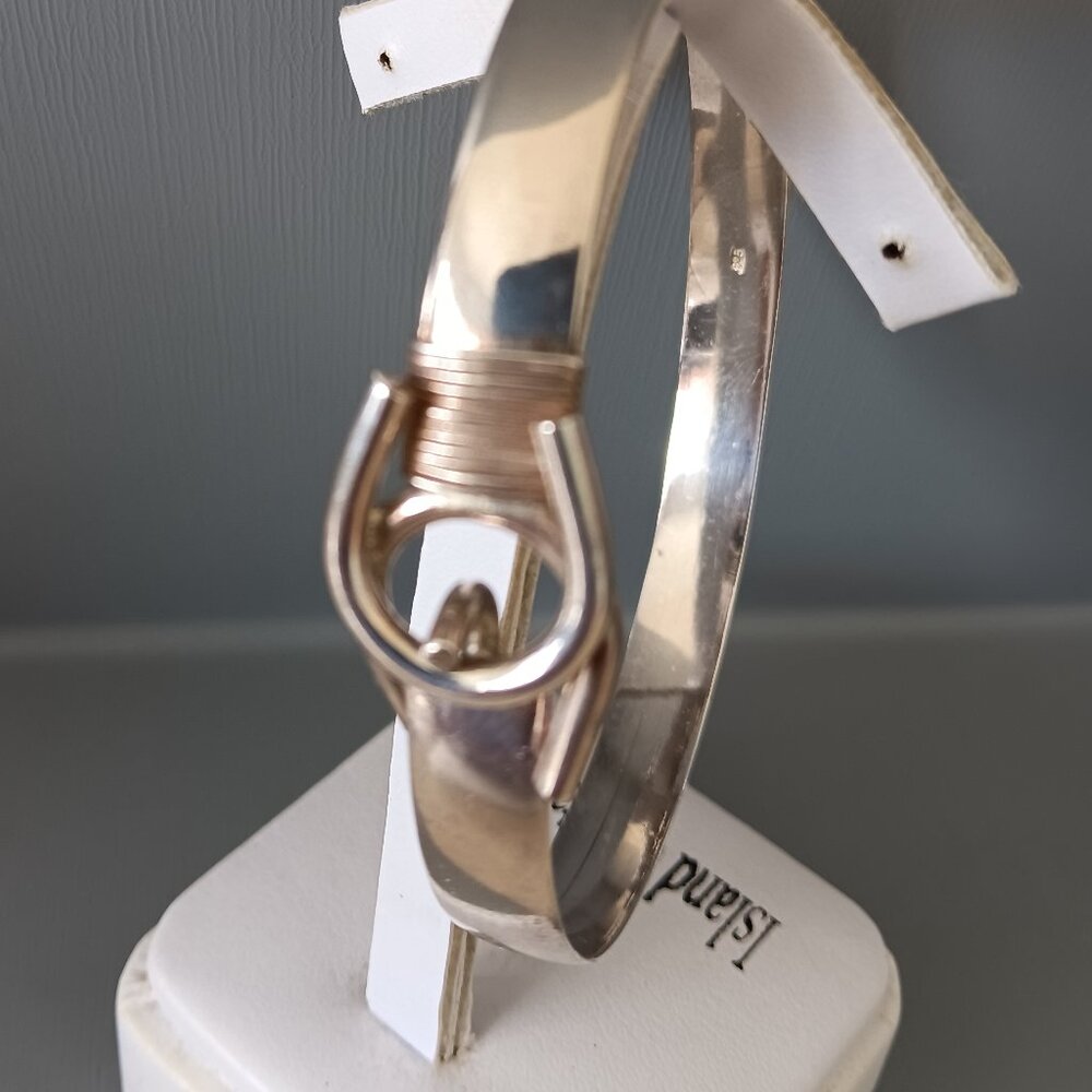 925 Solid Sterling Silver Caribbean Hook Bangle